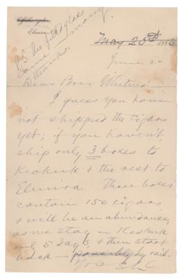 Lot #538 Samuel L. Clemens Autograph Letter Signed