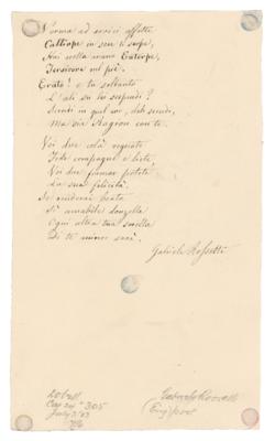 Lot #548 Gabriele Rossetti Autograph Manuscript Signed - Image 2