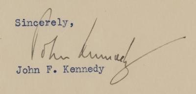 Lot #67 John F. Kennedy Typed Letter Signed - Image 3