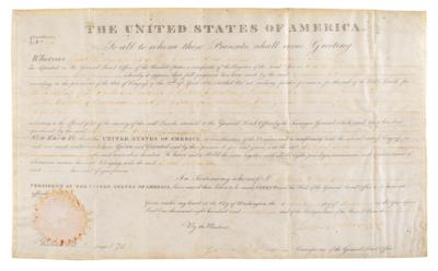 Lot #122 James Monroe Document Signed as President - Image 1