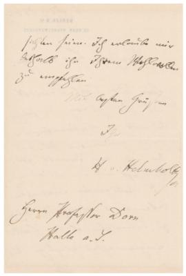 Lot #265 Hermann von Helmholtz Autograph Letter Signed - Image 2