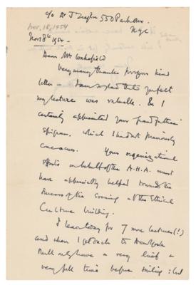 Lot #273 Julian Huxley Autograph Letter Signed - Image 1