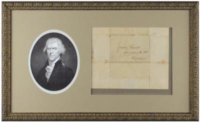 Lot #6 Thomas Jefferson Hand-Addressed Cover