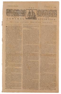 Lot #424 The Pennsylvania Packet or the General Advertiser (12) Revolutionary War Newspapers