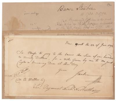 Lot #378 Friedrich von Steuben Autograph Document Signed