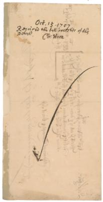 Lot #501 Christopher Wren Autograph Endorsement - Image 1