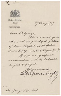 Lot #165 J. Pierpont Morgan Letter Signed