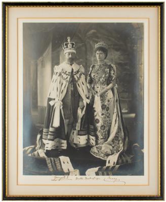 Lot #196 King George V and Mary of Teck Signed Oversized Photograph