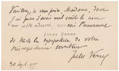 Lot #552 Jules Verne Autograph Note Signed