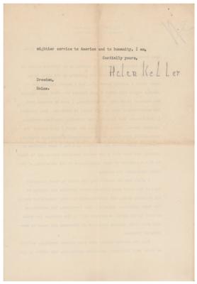 Lot #154 Helen Keller Typed Letter Signed to FDR - Image 2