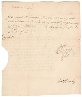 Lot #546 Samuel Pepys Autograph Document Signed - Image 2