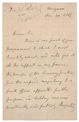Lot #545 John Stuart Mill Autograph Letter Signed