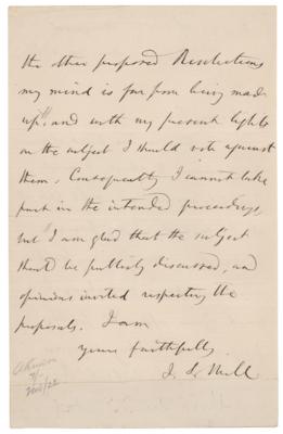 Lot #545 John Stuart Mill Autograph Letter Signed - Image 2