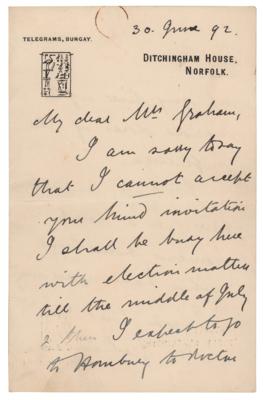 Lot #579 H. Rider Haggard Autograph Letter Signed