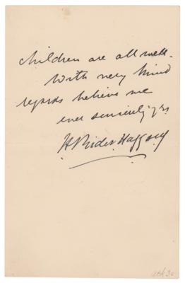 Lot #579 H. Rider Haggard Autograph Letter Signed - Image 3