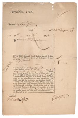 Lot #570 William Cowper Document Signed - Image 1