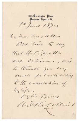 Lot #569 Wilkie Collins Autograph Letter Signed