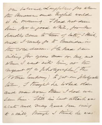 Lot #583 Oliver Wendell Holmes, Sr. Autograph Letter Signed - Image 2