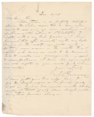 Lot #408 John Ericsson Autograph Letter Signed - Image 1