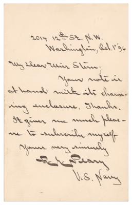 Lot #331 Robert E. Peary Autograph Letter Signed