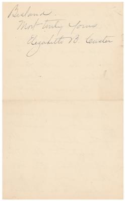 Lot #397 Elizabeth B. Custer Autograph Letter Signed - Image 4