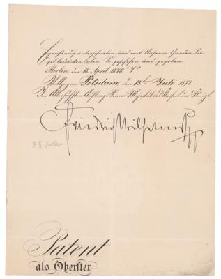 Lot #251 Frederick III of Germany Document Signed