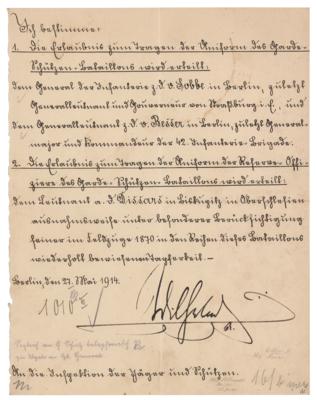Lot #374 Wilhelm II Document Signed - Image 1