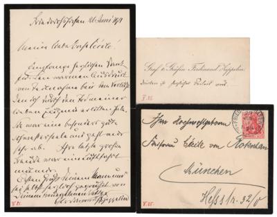 Lot #444 Graf Ferdinand von Zeppelin Autograph Letter Signed