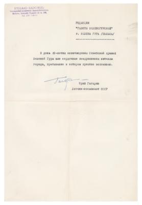 Lot #467 Yuri Gagarin Typed Letter Signed