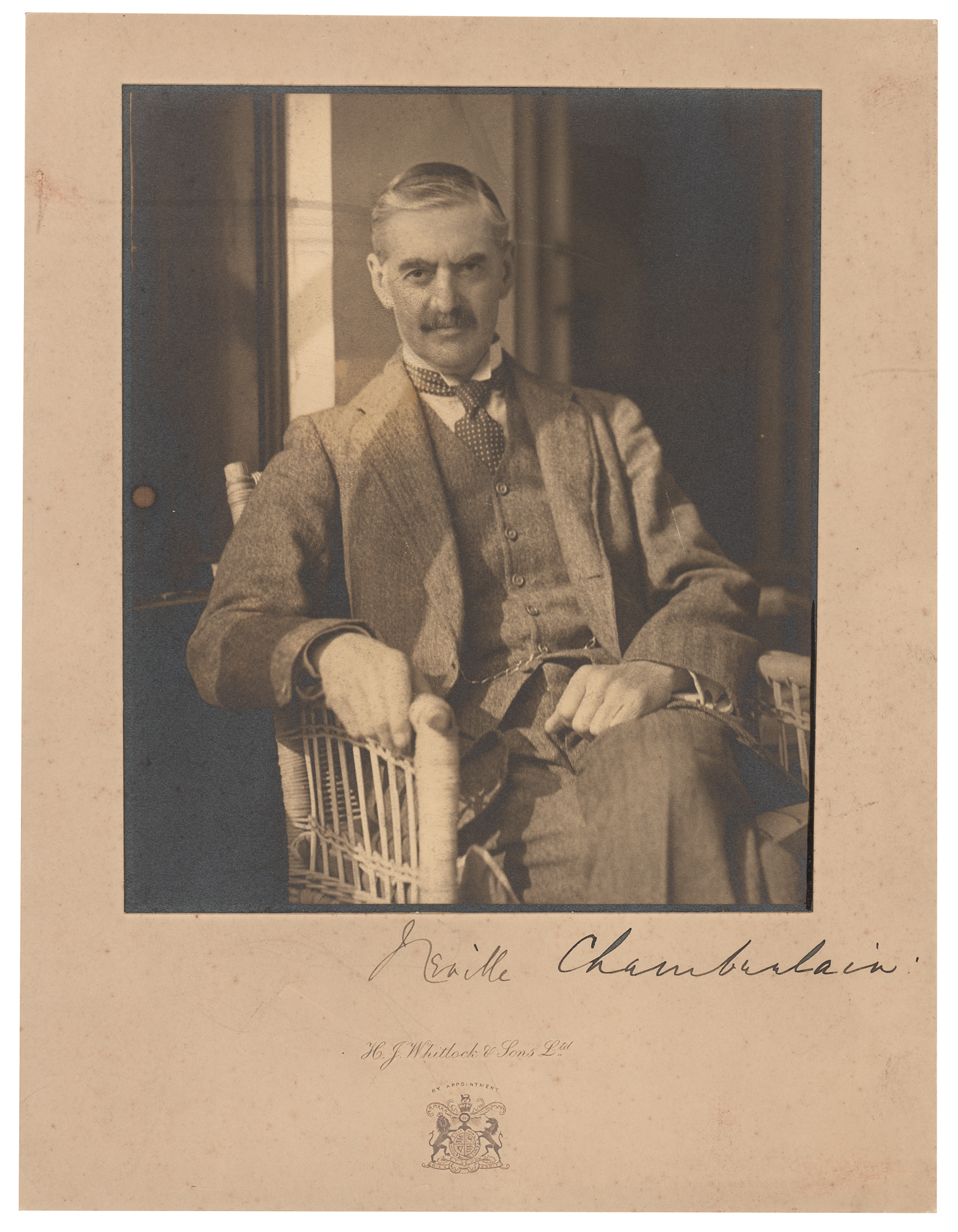 Lot #231 Neville Chamberlain Signed Photograph