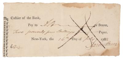 Lot #148 Aaron Burr Signed Check