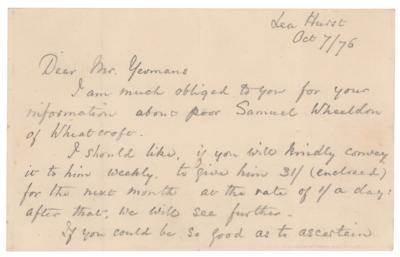 Lot #157 Florence Nightingale Autograph Letter Signed - Image 2