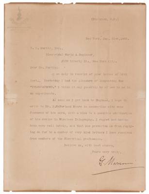 Lot #310 Guglielmo Marconi Typed Letter Signed