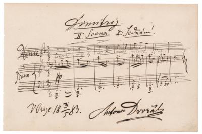 Lot #611 Antonin Dvorak Autograph Musical Quotation Signed - Image 1