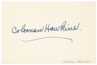 Lot #674 Coleman Hawkins Signature