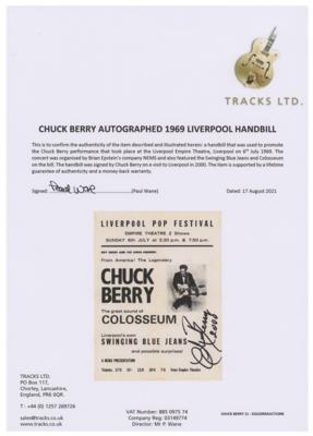Lot #689 Chuck Berry Signed Handbill - Image 2
