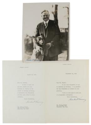Lot #115 Herbert Hoover (3) Signed Items