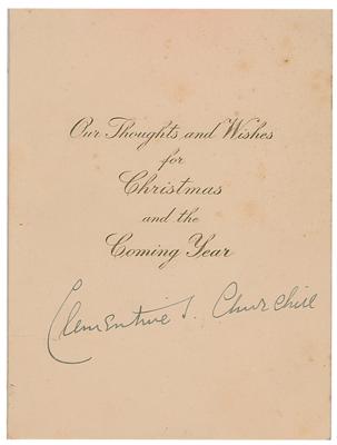 Lot #181 Clementine Churchill Signed Photograph and Signed Christmas Card - Image 2