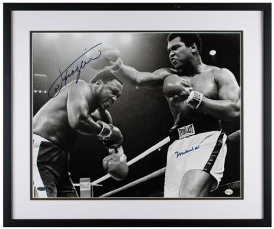 Lot #886 Muhammad Ali and Joe Frazier Signed Oversized Photograph