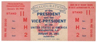 Lot #120 John F. Kennedy Inaugural Program and Ticket - Image 1
