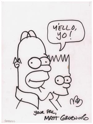 Lot #530 Matt Groening Signed Sketch