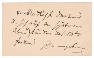 Lot #610 Johannes Brahms Handwritten Note