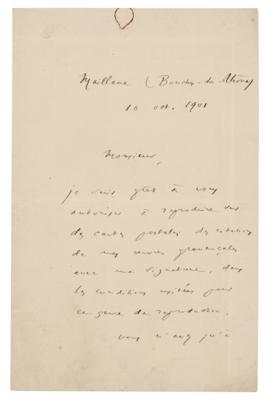 Lot #593 Frederic Mistral Autograph Letter Signed - Image 1