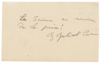 Lot #276 Irene Joliot-Curie Autograph Quote Signed