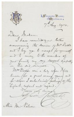 Lot #348 Alfred de Rothschild Letter Signed