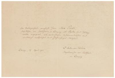 Lot #619 Anton von Webern Autograph Letter Signed - Image 1
