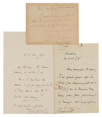 Lot #653 Jules Massenet (3) Autograph Letters Signed