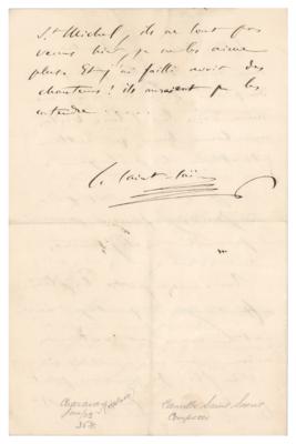 Lot #662 Camille Saint-Saens (2) Autograph Letters Signed - Image 3