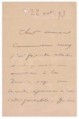Lot #662 Camille Saint-Saens (2) Autograph Letters Signed - Image 4