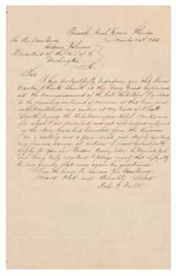 Lot #117 Andrew Johnson Autograph Endorsement Signed as President